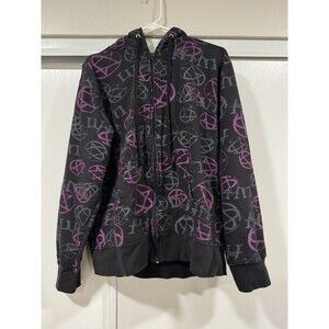 HIM Heartagram Large Zip Up Sweater Hoodie Ville Valo Bam Margera Bravado Y2K